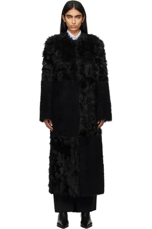 Stand Studio Black Hilma Faux-Fur Coat