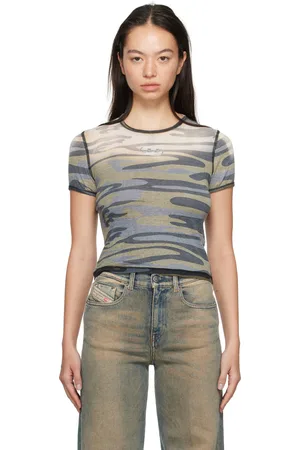 Diesel Green T-Eles-Long T-shirt