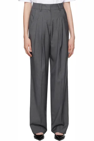 The Frankie Shop Gray Gelso Pleated Trousers