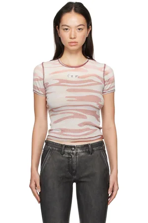 Diesel Red & White T-Eles-Long T-shirt