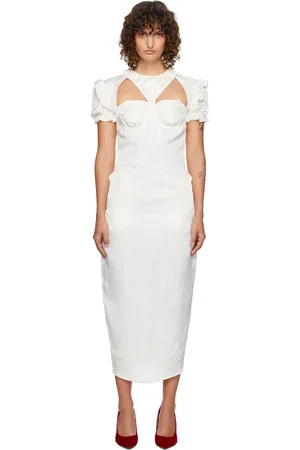 pushBUTTON Cutout Point Frill Midi Dress