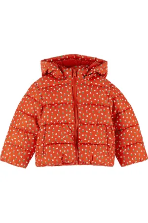 Stella McCartney Baby Red Floral Pattern Hooded Puffer Jacket