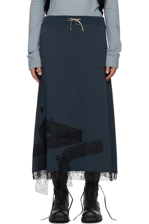 VeniceW Navy Roots Midi Skirt