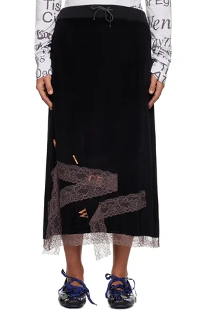 VeniceW Black Roots Midi Skirt