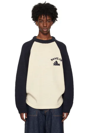 rice nine ten & Beige Hand Knitted Raglan Sweater