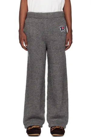 rice nine ten Gray Hand Knitted Jersey Sweatpants