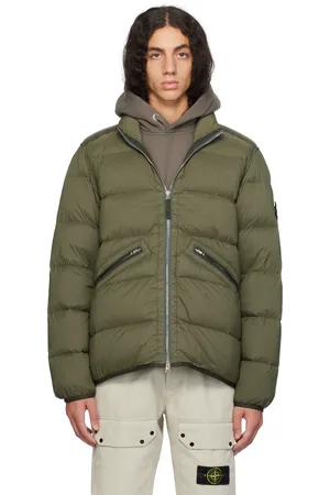 Stone Island Khaki 43028 Seamless Tunnel Nylon Down Jacket