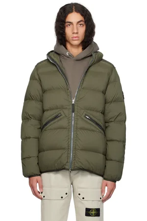 Stone Island Khaki 43128 Seamless Tunnel Nylon Down Jacket