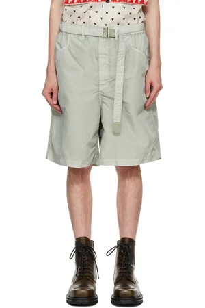 SACAI Green Nylon Twill Shorts
