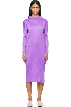 PLEATS PLEASE ISSEY MIYAKE Purple Monthly Colors September Midi Dress