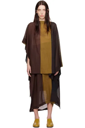 Issey Miyake Brown Enclothe Plaid Cardigan Blouse