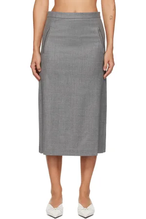 pushBUTTON Side Folded Midi Skirt