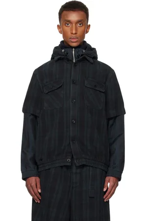 SACAI Black & Green Plaid Jacket