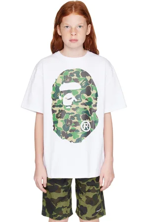BAPE Kids White ABC Camo Big Ape Head T-shirt