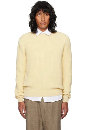 Sunspel Off-White Luxury British Wool Sweater