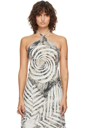 Masha Popova SSENSE Exclusive White & Black Bandana Tank Top
