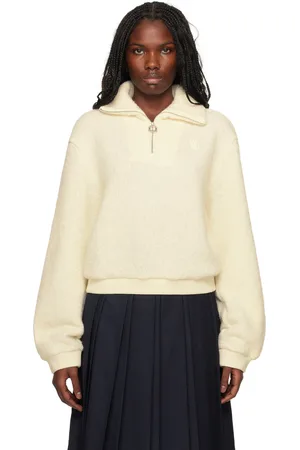 WOOYOUNGMI Off- Knit Half Zip-Up Sweatshirt