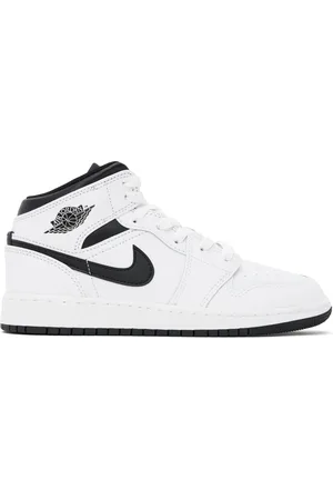 Nike Big Kids White Air Jordan 1 Mid Sneakers