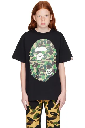 BAPE Kids Black ABC Camo Big Ape Head T-shirt