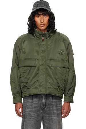 R13 Khaki Ribbed Flight Bomber Jacket