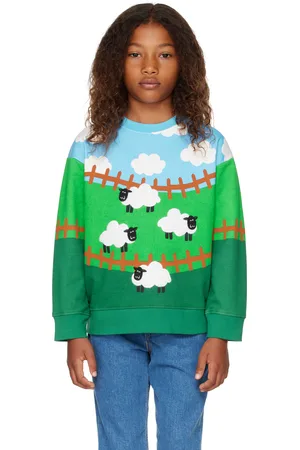 Stella McCartney Kids Green Sheep Cloud Sweatshirt