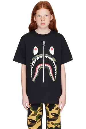 BAPE Kids Black 1st Camo Shark T-shirt