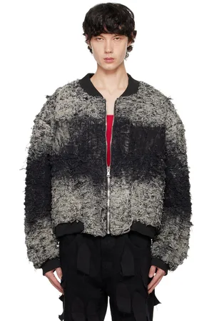 Who Decides War Gray & Black Husk Bomber Denim Jacket