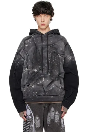 Who Decides War Gray & Black Gathered Thorn Window Hoodie