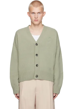 Ami Green Embossed Ami de Coeur Cardigan