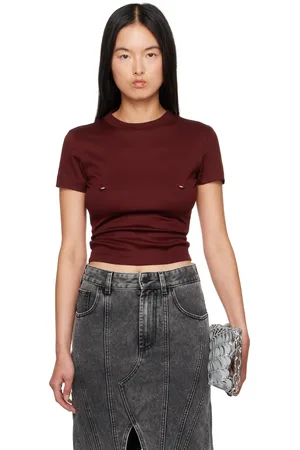 MUGLER Burgundy Pierced T-shirt