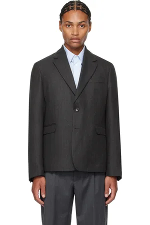 mfpen Gray Single Breasted Blazer