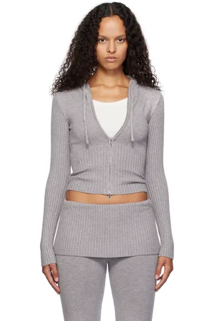 Frankies Bikinis Gray Heritage Zip Up Hoodie