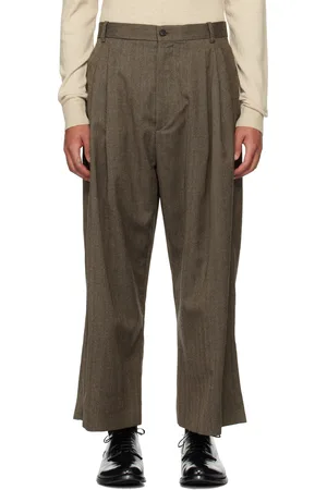 Hed Mayner Brown Herringbone Trousers