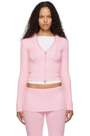 Frankies Bikinis Pink Heritage Zip Up Hoodie