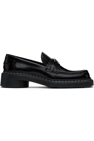 Marine Serre Black Metal Free Leather Loafers