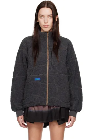 DIME Gray Coverstitch Sherpa Fleece Jacket