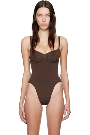 SKIMS Brown Seamless Sculpt Thong Bodysuit