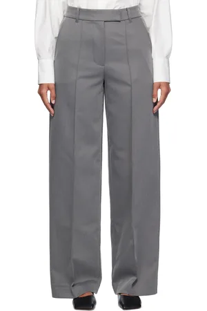REMAIN Birger Christensen Gray Striped Twill Trousers