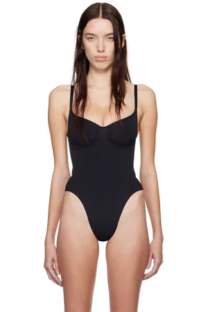 SKIMS Black Seamless Sculpt Thong Bodysuit