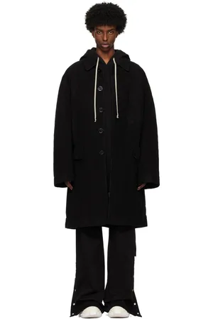 Rick Owens Black Porterville Jumbo Mac Coat