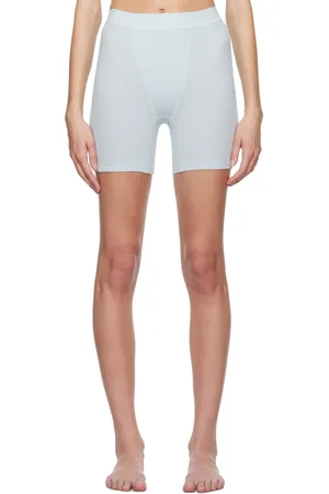 SKIMS Blue Cotton Rib Boy Shorts