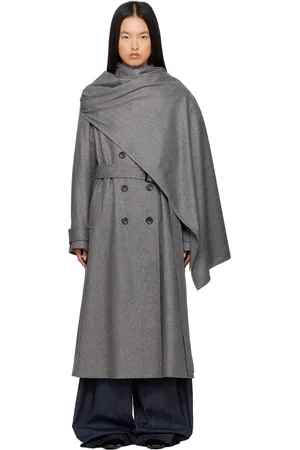 MARIA MCMANUS Gray Cloak Trench Coat