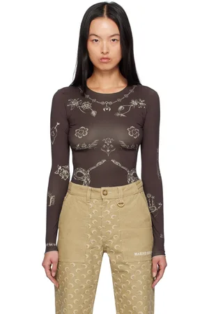 Marine Serre Brown Tattoo Second Skin Long Sleeve T-shirt