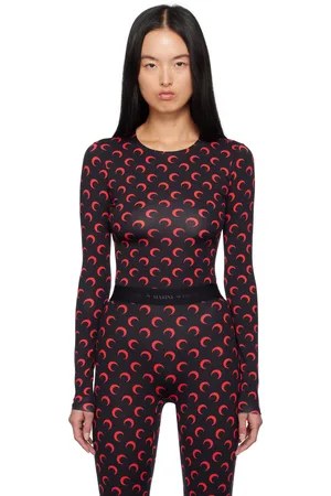 Marine Serre Black & Red Moon Second Skin Long Sleeve T-shirt