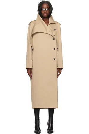 Courrèges Beige Long Oblique Trench Coat