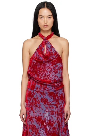 Masha Popova SSENSE Exclusive Red & Purple Twisted Straps Tank Top