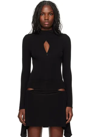 Courrèges Black Drop Volcano Jersey Bodysuit
