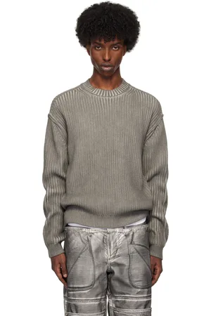 Guess Gray Vintage Washed Crewneck Sweater