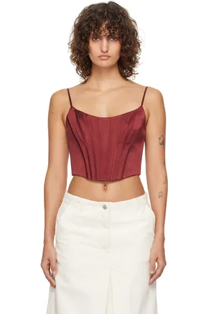 ZIMMERMANN Red Silk Corset Top