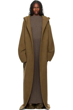 Rick Owens Khaki Porterville Hooded Robe Long Coat
